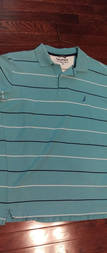 Nautica Men's Teal Blue Polo Medium